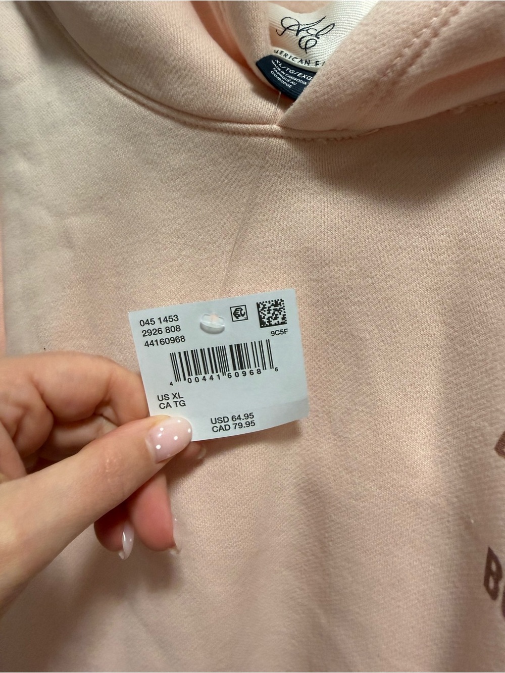 NWT American Eagle Sz XL- The Booked & Busy Book Club Hoodie - Pale Pink - Picture 5 of 9